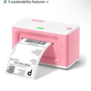 Pink Thermal Label Printer